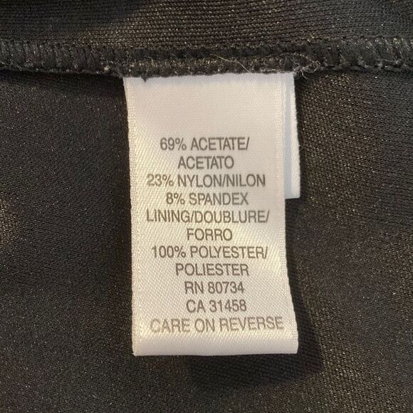 BCBG maxAzria ruched asymmetric hem midi dress black size XS - Picture 14 of 15